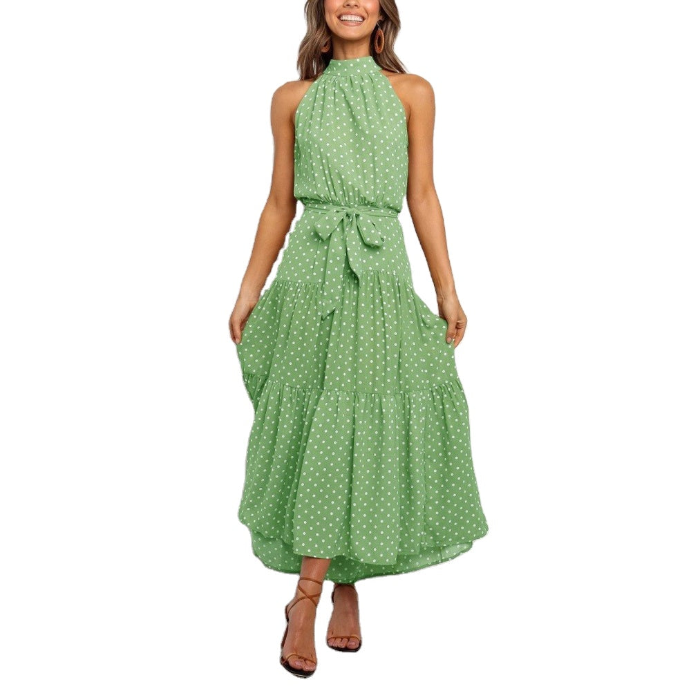 Zwiewna sukienka midi z nadrukiem dla kobiet