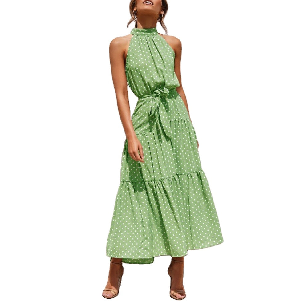 Zwiewna sukienka midi z nadrukiem dla kobiet